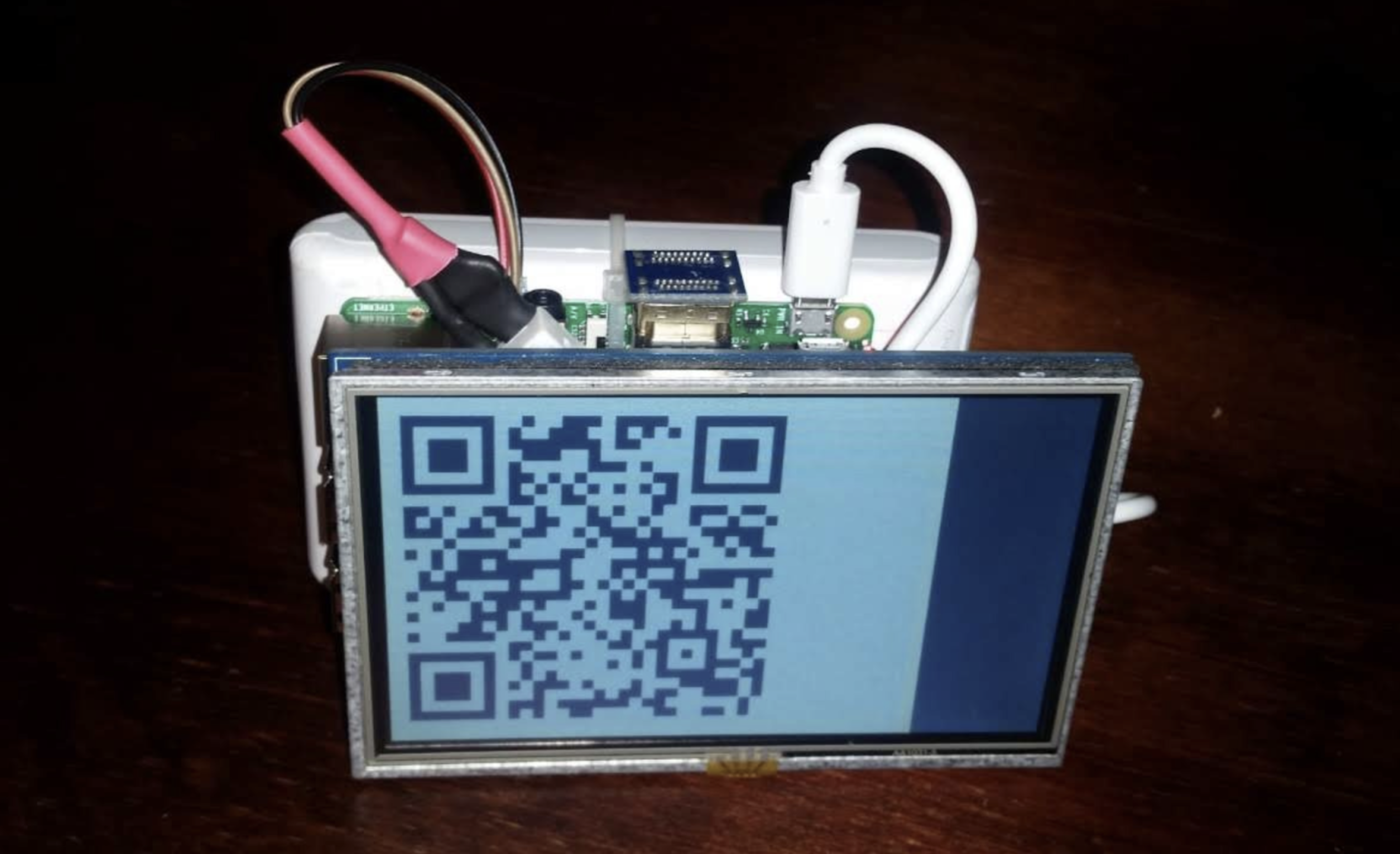 The first working Logmore prototype built from a Raspberry Pi and a screen