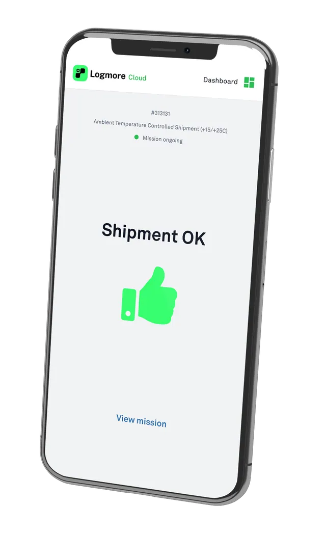 Phone showing QR data logger upload